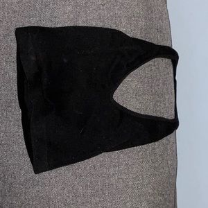 Black halter crop top